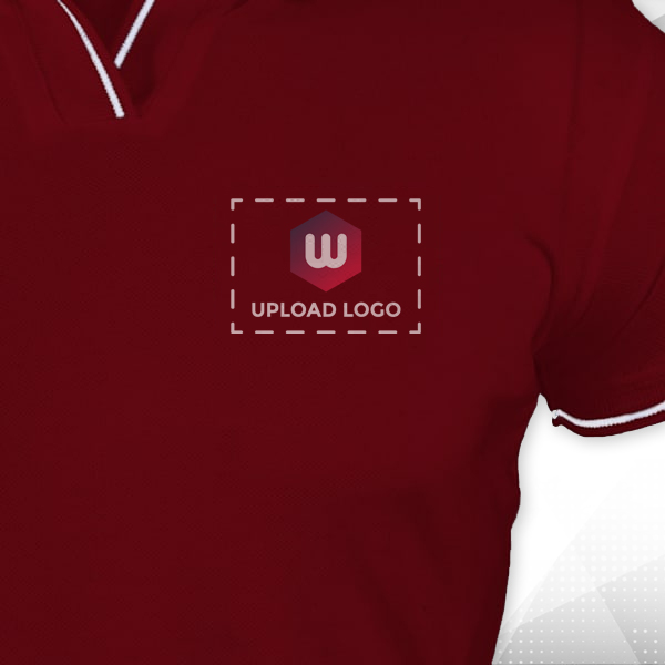 Scott Organic Cotton Polo T-Shirt for Women Maroon with White - Custom Logo Left Chest & Right Arm-2