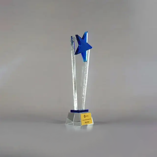 Apices Crystal Trophy - Celebrate Excellence with Dazzling Blue Star-2