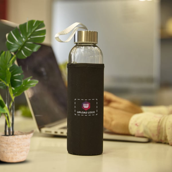 Sleek Glass Bottle With Sleeve - Customized with Logo-0