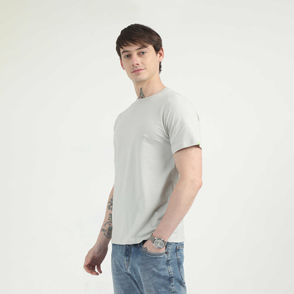 Caslay Organic Crew Neck T-Shirt (Stom Grey)-1