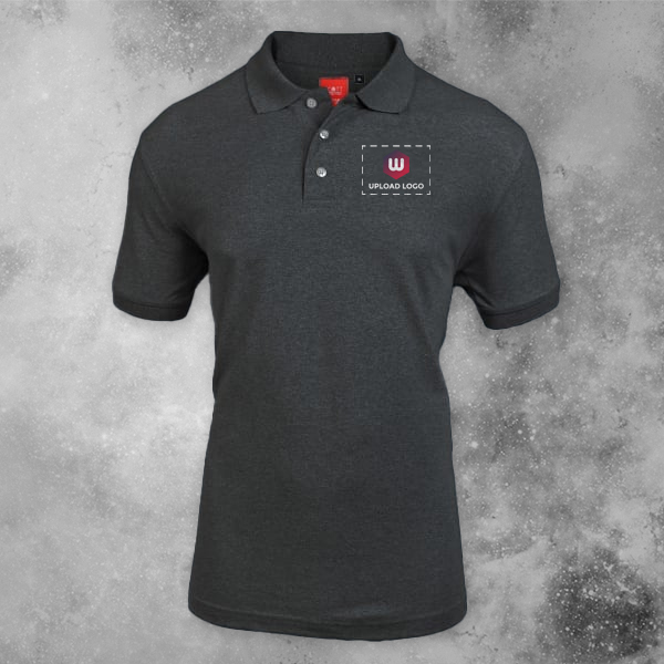 Scott Young Polo T-shirt for Men (Charcoal Grey) - Custom Logo Left Chest-0