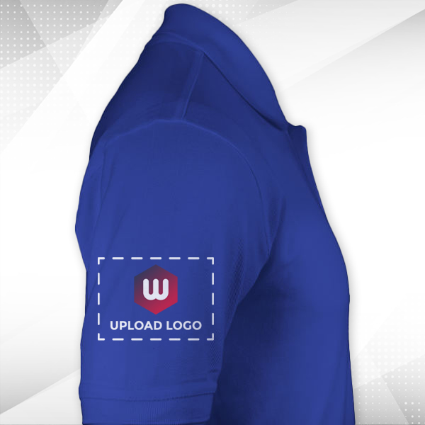 AWG Solid Polo T-shirt for Men Royal Blue – Custom Logo Left Chest & Right Arm-2