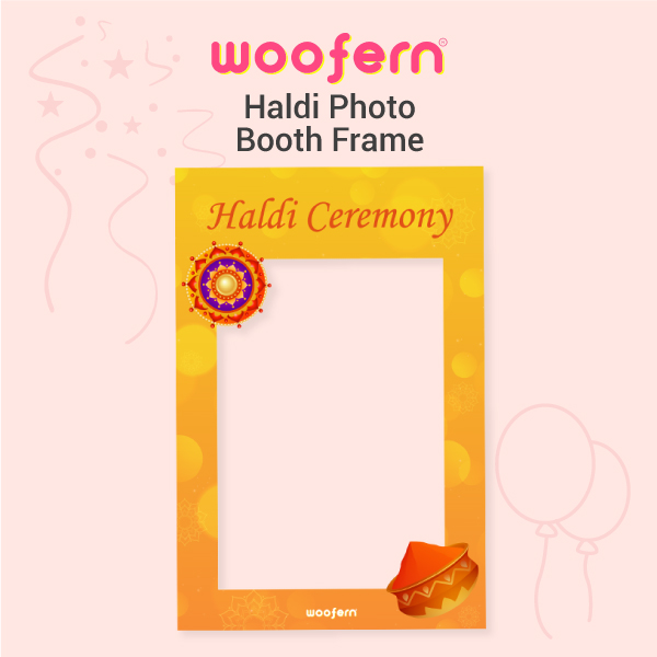 Haldi Ceremony Photo Booth Frame with Props