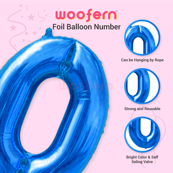 Blue Foil Number Balloon 0 to 9 Balloons Set-5