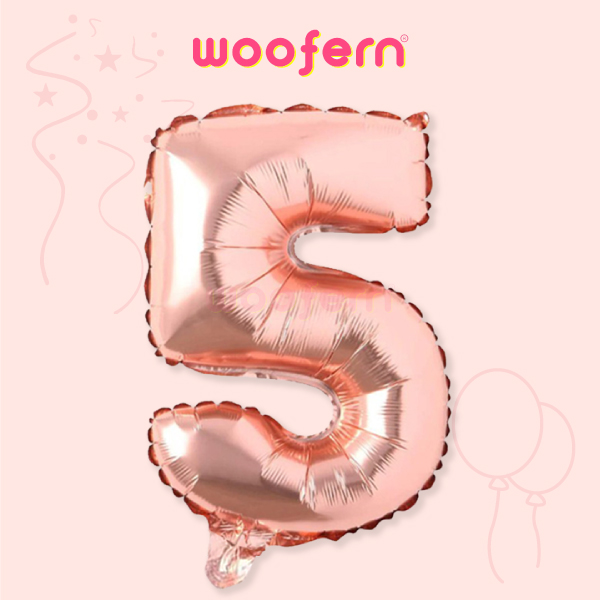 Rose Gold Foil Balloon  Number 5-16 inch-0