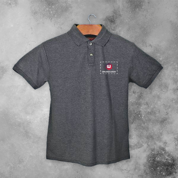 Santhome Highlander Cotton Polo T-shirt for Men Grey - Custom Logo Left Chest & Right Arm-3