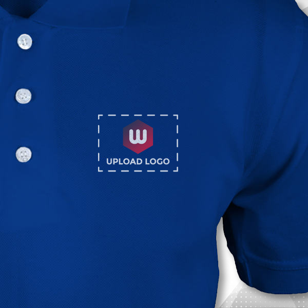 Embroidered Classic Polo T-shirt for Men Royal Blue – Custom Logo Left Chest-1