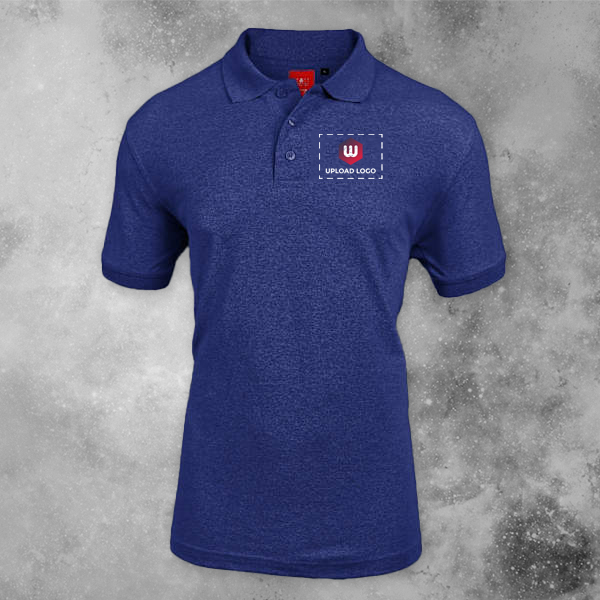Scott Young Polo T-shirt for Men Navy Blue Melange - Custom Logo Left Chest
