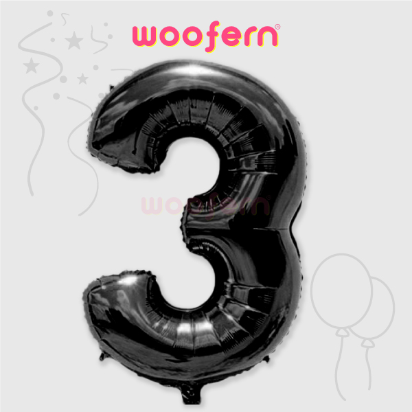 Black Foil Number Balloons 3 - 16  inch-0