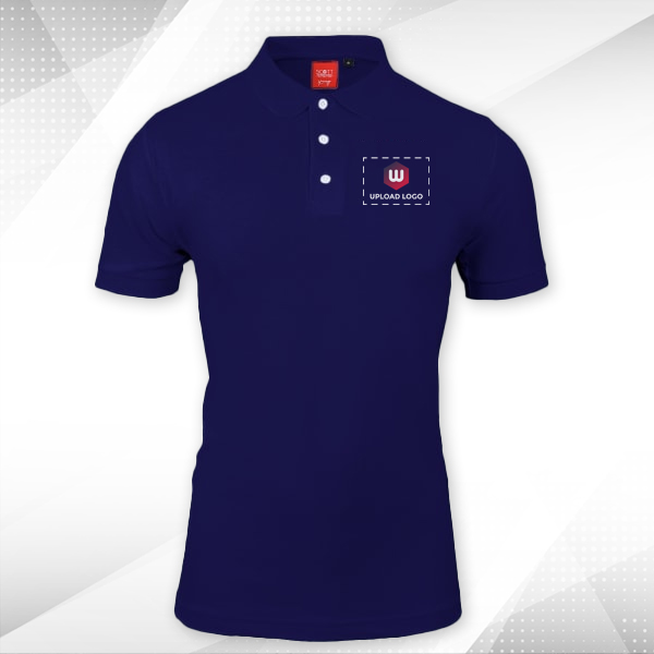 Scott Young Polo T-shirt for Men Navy Blue - Custom Logo Left Chest