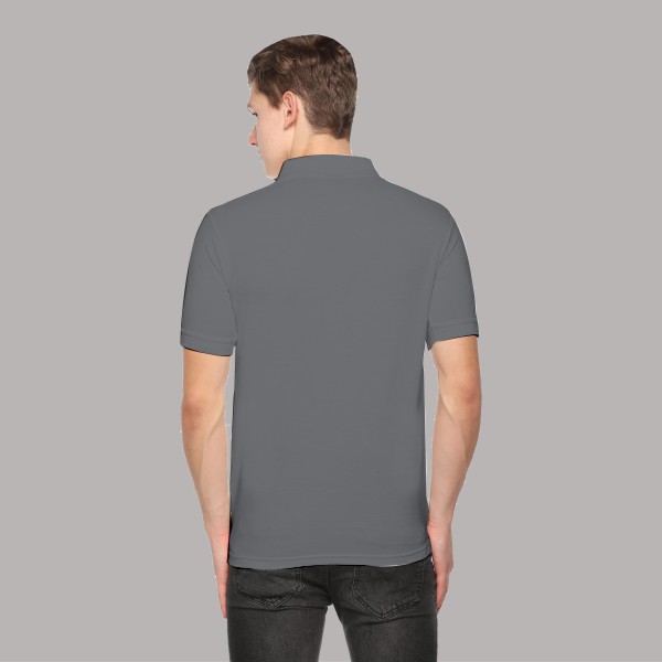 Embroidered FasTees Polo T-shirt for Men (Solid Grey)-4