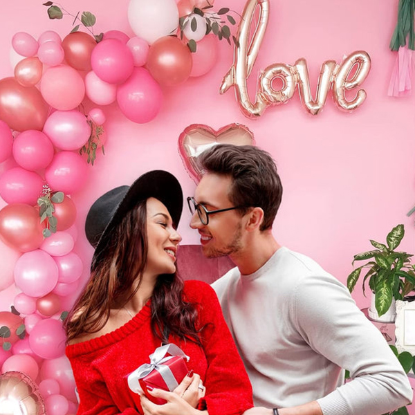 Pink Romance: Love & Heart Foil Balloon Decoration-1