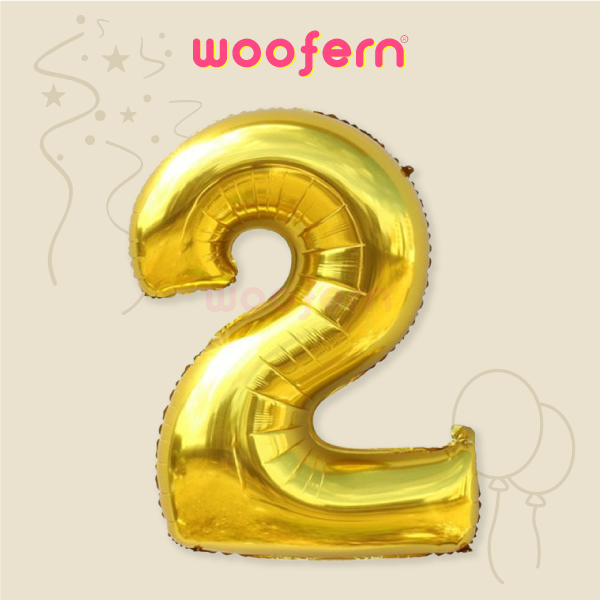 Golden Foil Balloon Number 2  16 inch