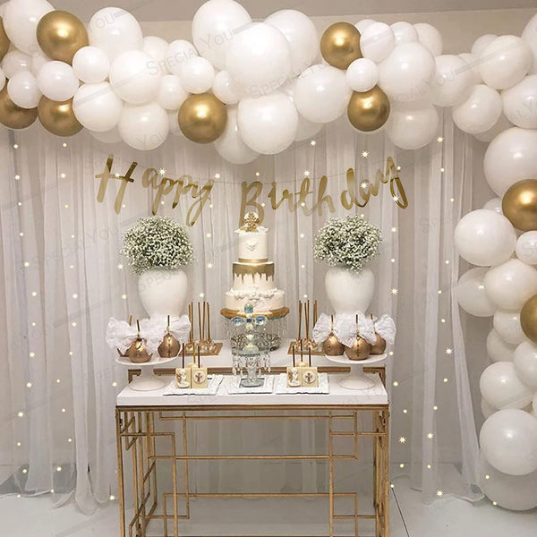 Celebrate in Style with Gold and White Decor