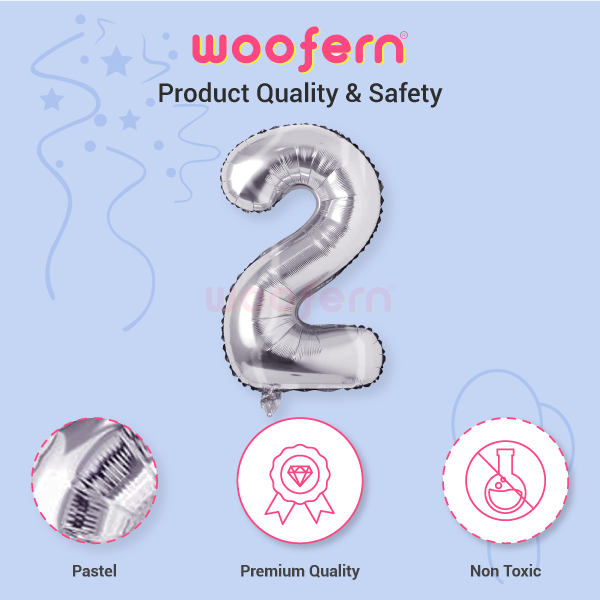 Number 2 Silver Foil Balloon 16 inch-4