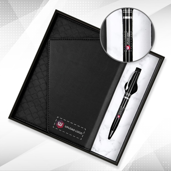 Personalized Employee Welcome Kit 2-in-1 Diary & Pen (Jet Black)