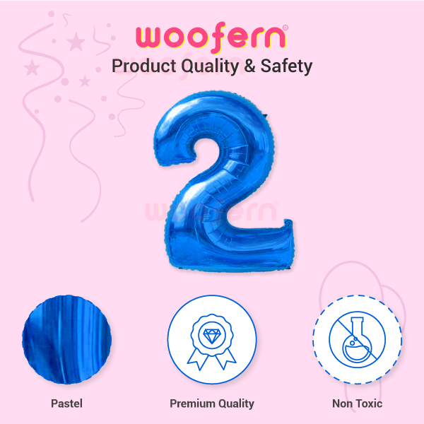Blue Foil Balloon Number 2 - 16 inch-3