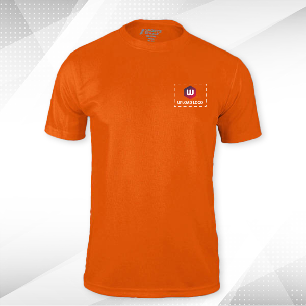 ACTI-RUNN Premium Men's Polyester T-Shirt (Flourscent Orange)– Custom Logo