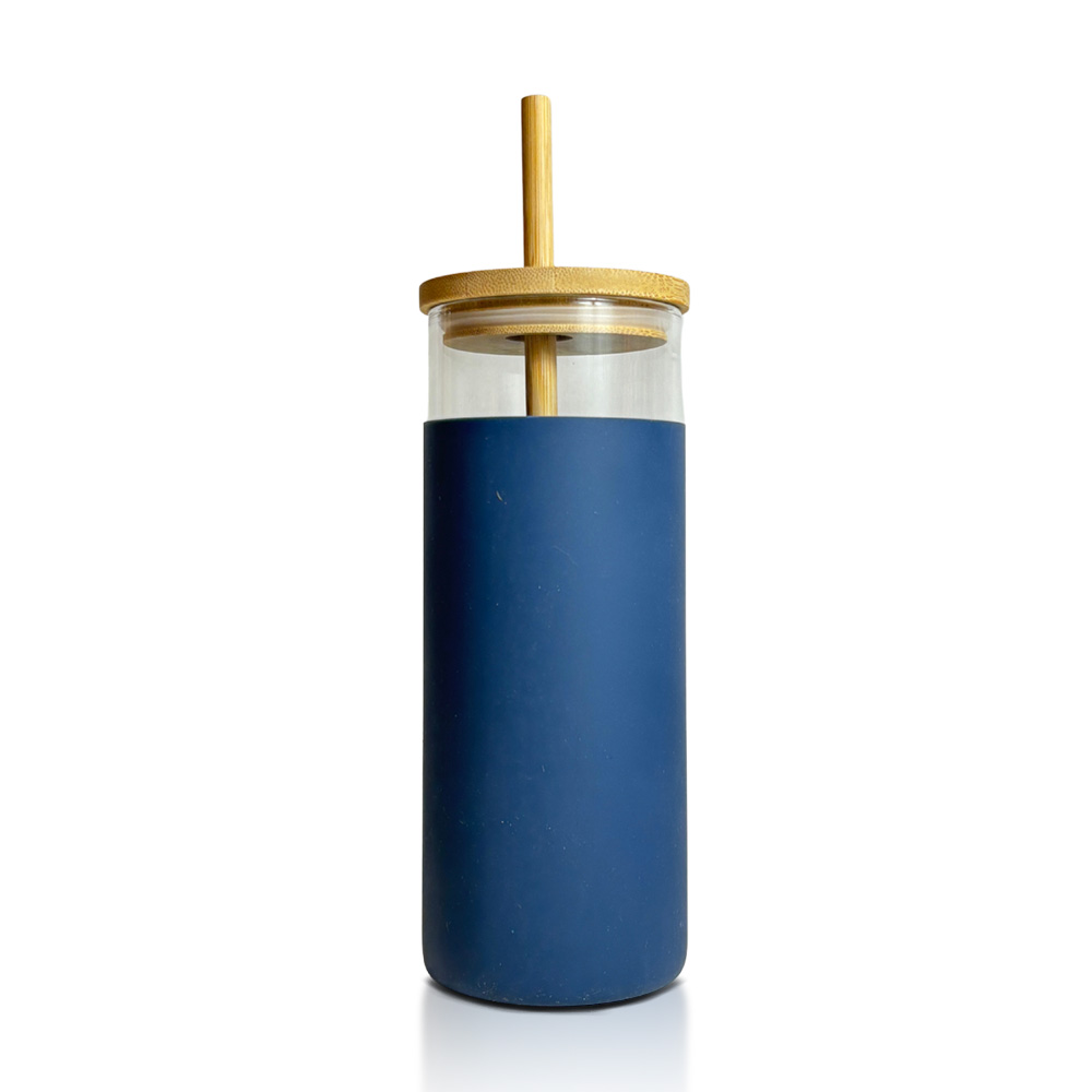 Glass Tumbler with Bamboo Lids & Protective Silicone Sleeves-5