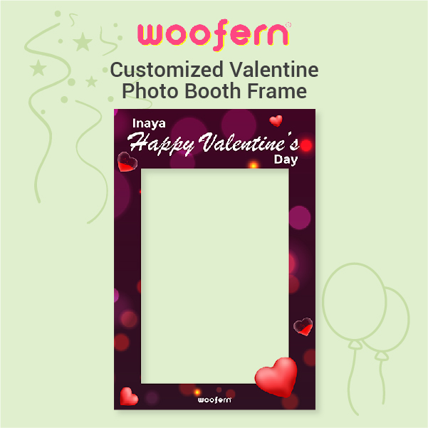 Romantic Valentine’s Photo Booth Frame – Customizable