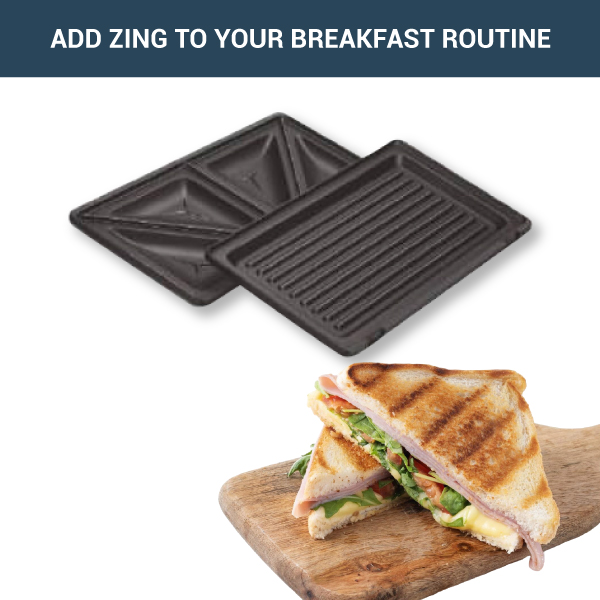 MILTON HSM002 2-IN-1 850 W Grill Sandwich Maker & Toaster | Non-stick Coating Cast Aluminum Plates | Grills Sandwiches, Bread & Kebabs-2