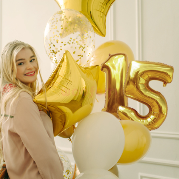 Golden Foil Balloon Number 1 16 inch-1