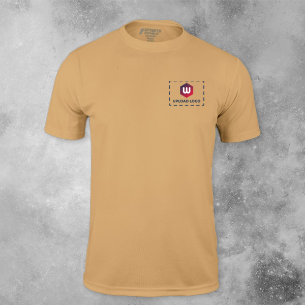 ACTI-RUNN Premium Men's Polyester T-Shirt (Beige)– Custom Logo