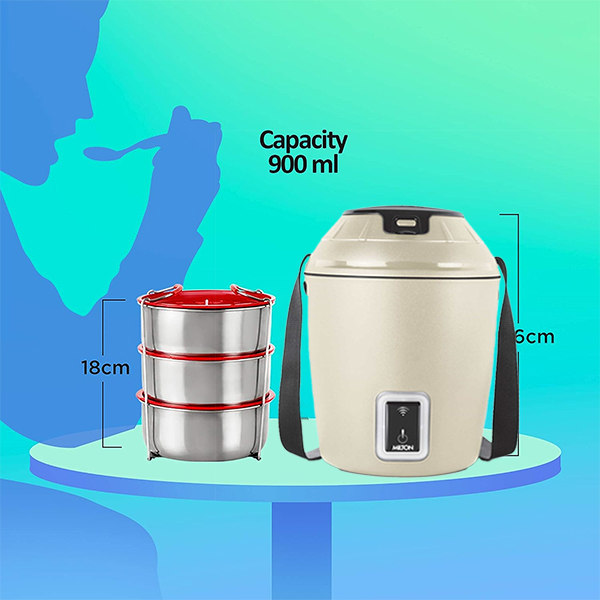 MILTON Smart Electric Tiffin -900ml (Beige)-4