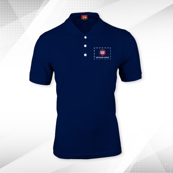 Titlis Polycotton Polo T-shirt for Men (Navy Blue)- Custom Logo Left Chest
