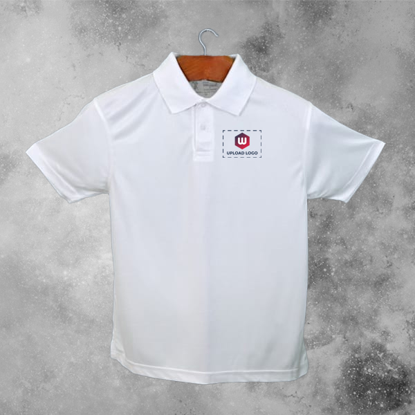 Santhome All Day Fresh Premium Sports Polo T-shirt for Men (White) - Custom Logo Left Chest-3