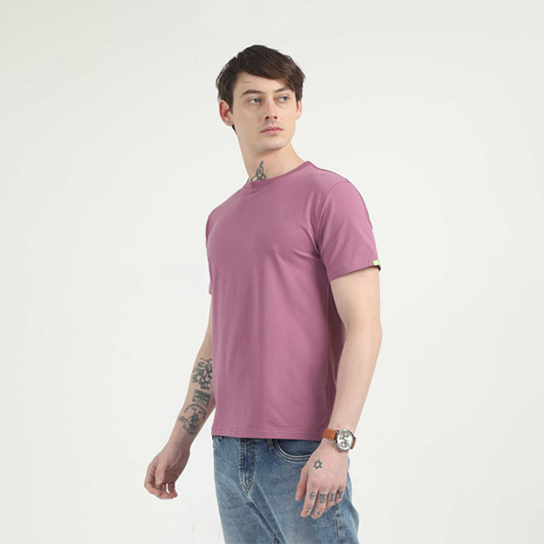 Caslay Organic Crew Neck T-Shirt (Purple)-1