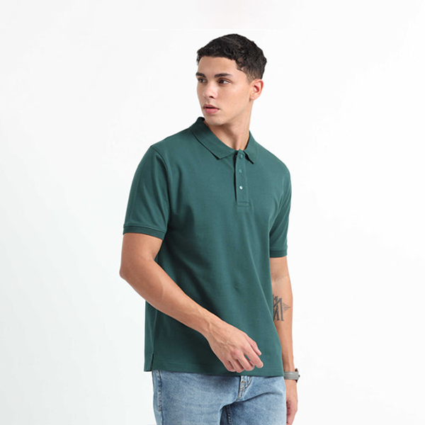 Caslay Organic Polo T-Shirt (Forest Green)-2