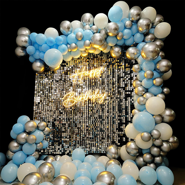 Blue & Silver Balloon Decoration for Birthday
