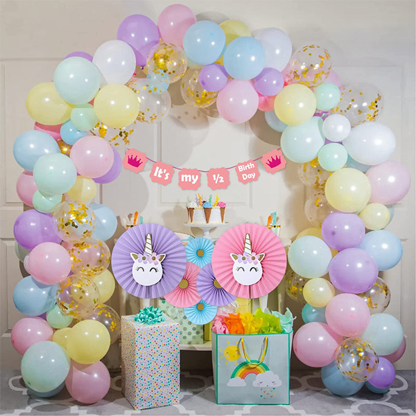Unicorn Rainbow Half Birthday Decoration Kit - Celebration for Baby Girl & Boy