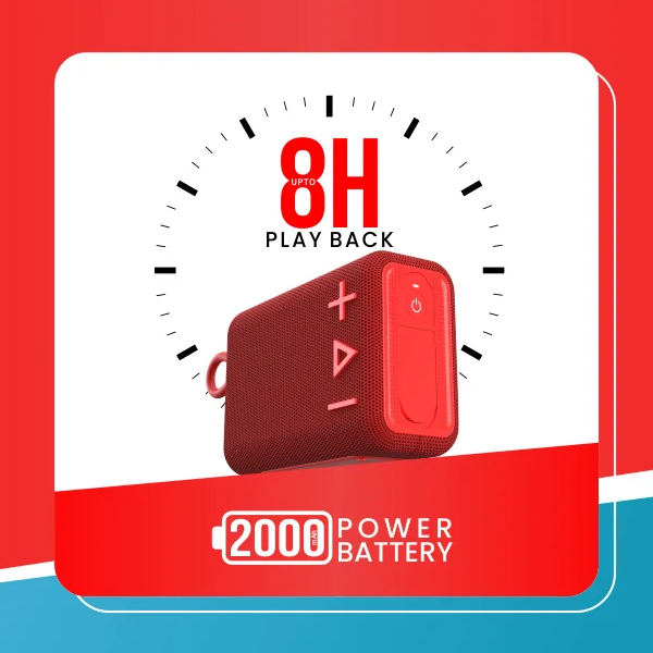 Portronics Breeze 4 Portable 5W Speaker with Mic, 8Hrs Playback (Red)-0