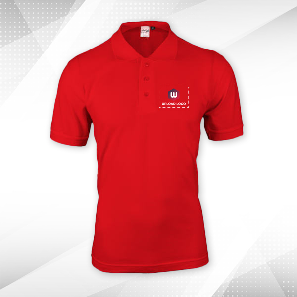 AWG Solid Polo T-shirt for Men Red – Custom Logo