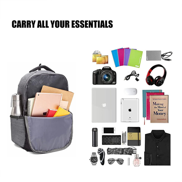 WILDHORN Munich Laptop Backpack (Grey Melange & Black)-1