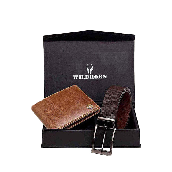 WILDHORN BATSVILLE Leather Wallet & Belt – Premium Gift for Men (Tan Crunch)-0