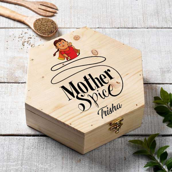 Personalized Wooden Spice Box for Mom-3