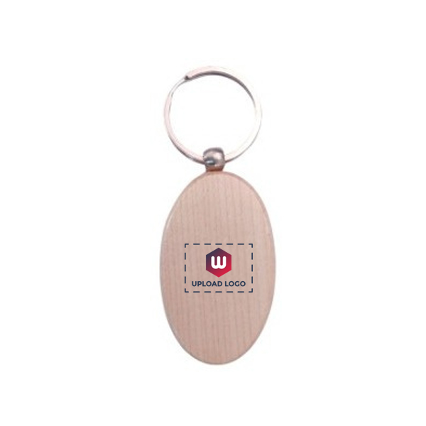 Oval Wooden Keychain