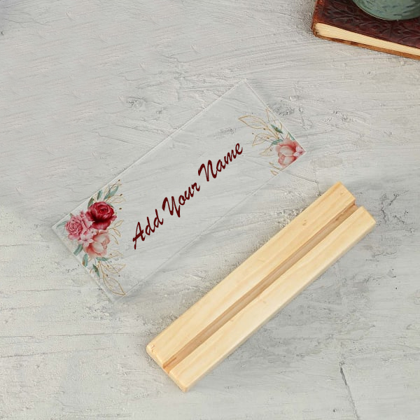 BioQ Acrylic-Name-Plate-In-Wooden-Stand---Customized-With-Logo-2