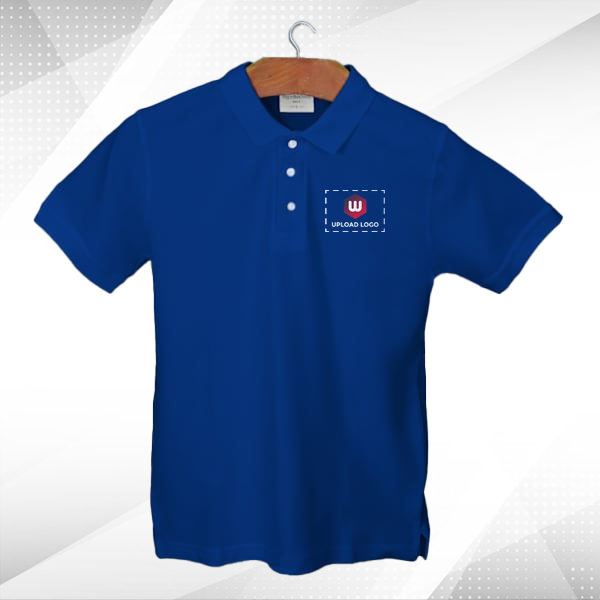 Embroidered Classic Polo T-shirt for Men Royal Blue – Custom Logo Left Chest-3