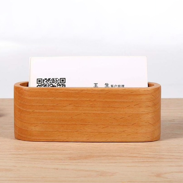 Wooden Business Card Holder & Pen Stand-2