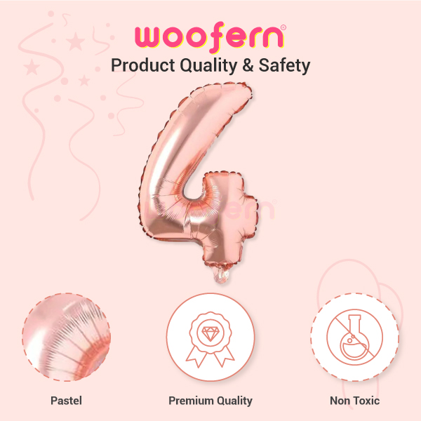 Rose Gold Foil Balloon  Number 4 -16 inch-4