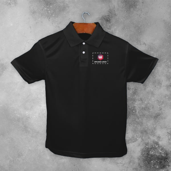 Santhome All Day Fresh Premium Sports Polo T-shirt for Men (Black) - Custom Logo Left Chest & Right Arm-3