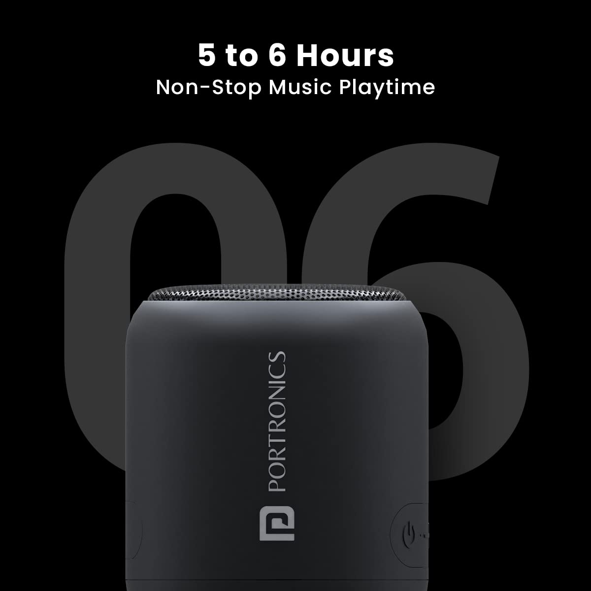 Portronics SoundDrum 1 10W TWS Bluetooth 5.3 Speaker (Black)-2