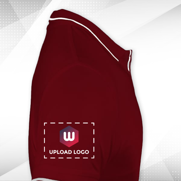 Scott Organic Cotton Polo T-Shirt for Women Maroon with White - Custom Logo Left Chest & Right Arm-1