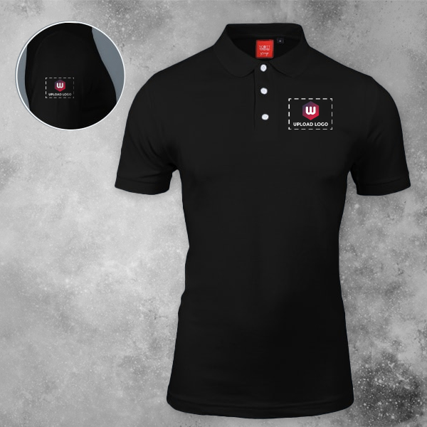 Scott Young Polo T-shirt for Men (Black) - Custom Logo Left Chest & Right Arm