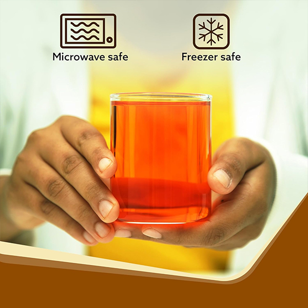 AGARO Elite Borosilicate Glass Tumbler - 255 ml (Pack of 6)-3