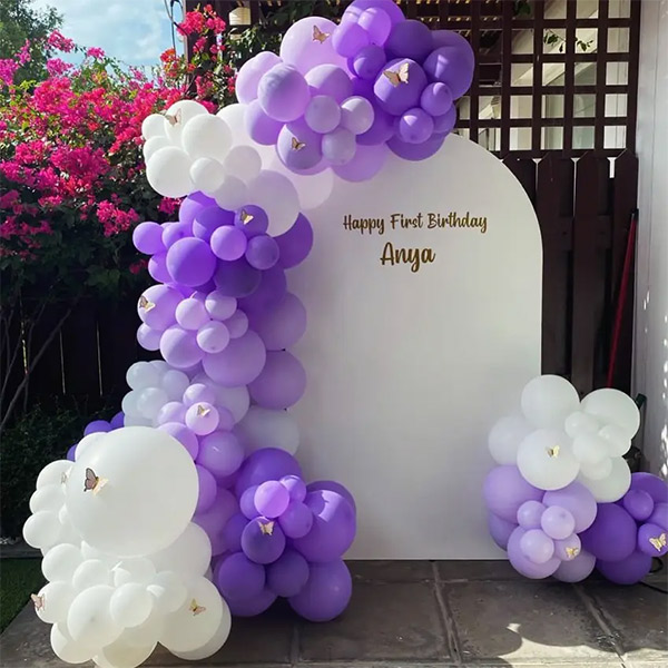 Lavender White Party Backdrop